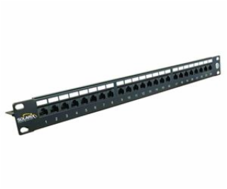 19 "Patch panel Solarix 24 x RJ45 CAT6 UTP čierny