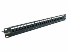 19 "Patch panel Solarix 24 x RJ45 CAT6 UTP čierny