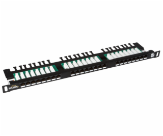 19 "Patch panel Solarix 24xRJ45 CAT5E UTP čierny