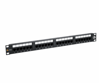 19 "Patch panel Solarix 24 x RJ45 CAT5E UTP čierny