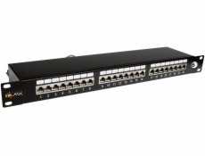 19 "Patch panel Solarix 24 x RJ45 CAT6 STP čierny