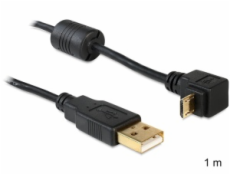 DeLock kábel USB 2.0 A samec&gt; USB micro B samec, pravouhlý, 1m