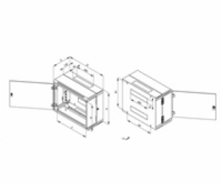 19 "rozvádzač dvojdielny 6U/295mm celosklenené dvere