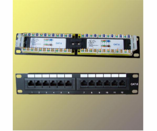 Patch panel 10 "UTP cat.6, 12portů