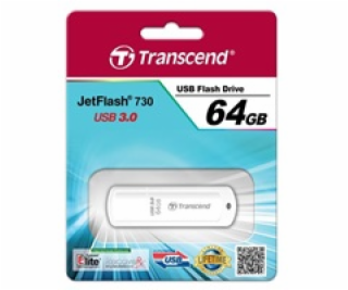 TRANSCEND USB Flash Disk JetFlash®730, 64GB, USB 3.0, Whi...