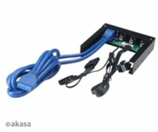 AKASA Ovládací panel do 3,5" pozice, 3x FAN, 2x USB 3.0, ...