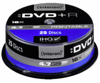 1x25 Intenso DVD+R 4,7GB 16x Speed Cakebox printable