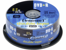 1x25 Intenso DVD+R 8,5GB 8x Speed, Double Layer Cakebox