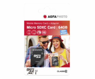 AgfaPhoto MicroSDXC UHS-I   64GB High Speed Class 10 U1 +...