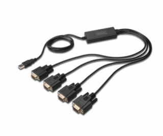 Digitus prevodník USB 2.0 na 4x sériový port, RS232, DSUB...