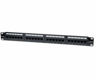 Patch panel 24port cat.5e UTP black