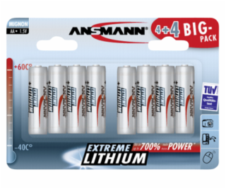 4+4 Ansmann Extreme Lithium AA Mignon LR 6 Big Pack