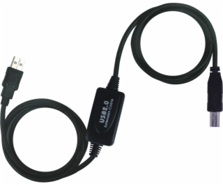 PREMIUMCORD USB 2.0 repeater a propojovací kabel A/M-B/M 10m