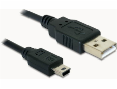 DeLock kábel USB 2.0 A-samec&gt; USB mini-B 5-pin samec, 0,7 metra