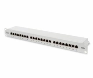 Digitus Patch Panel, CAT5E, tienený, 24x 8P8C LSA, 1U, šedý