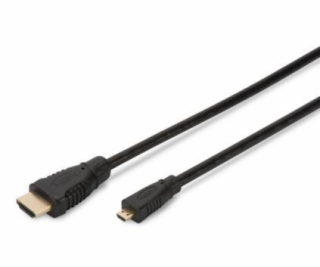 Digitus HDMI / D na HDMI / A pripojovací kábel 2m, pozlát...