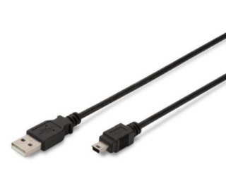 Digitus USB kábel USB A samec na B-mini 5pin samec, 2x ti...