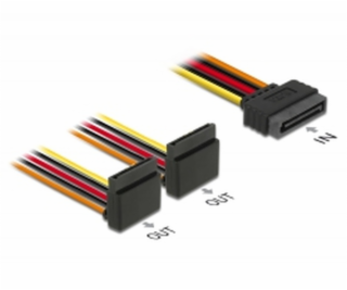 Stromkabel SATA 15Pin (Stecker) > 2x SATA 15Pin (Buchse)