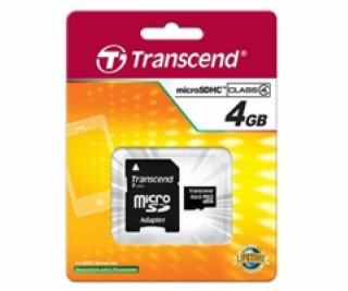 Transcend microSDHC          4GB Class 4 + SD-Adapter