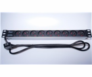 PremiumCord 19 "PDU, 1U, 9x230V, 2m kábel Euro