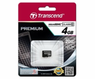 TRANSCEND Micro SDHC Class 10 4GB (bez adaptéru)