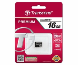 TRANSCEND Micro SDHC Class 10 16GB (bez adaptéru)