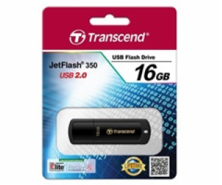 TRANSCEND USB Flash Disk JetFlash®350, 16GB, USB 2.0, Bla...