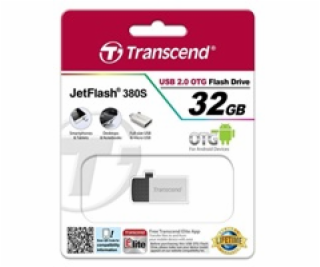TRANSCEND USB Flash Disk JetFlash®380S, 32GB, USB 2.0/mic...