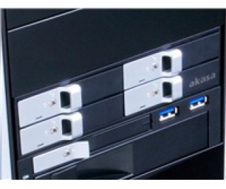 HDD box AKASA Lokstor M22, 4x 2,5" SATA HDD/SSD do 5,25" ...
