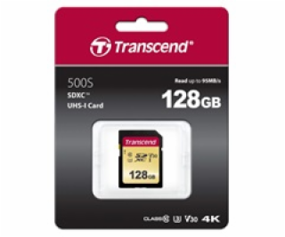 Transcend SDXC 500S        128GB Class 10 UHS-I U3 V30