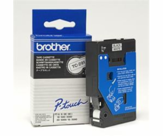 BROTHER TC291 Black On White Tape (9mm)