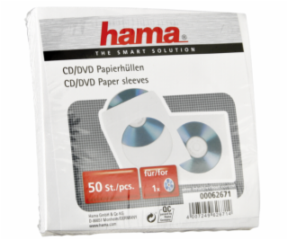 1x50 Hama CD/DVD Paper Sleeves white                     ...