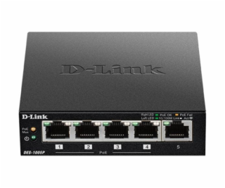 D-Link DES-1005P/E 5 Port Fast Ethernet PoE Desktop Switc...