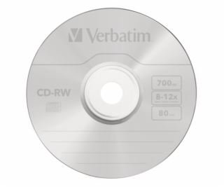 1x10 Verbatim CD-RW 80 / 700MB 8x - 12x Speed, Jewel Case