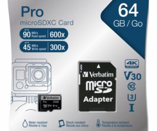 Verbatim microSDXC Pro      64GB Class 10 UHS-I incl Adapter