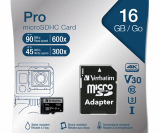 Verbatim microSDHC Pro      16GB Class 10 UHS-I incl Adapter