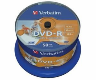 1x50 Verbatim DVD-R 4,7GB 16x Speed, photo printable