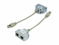 Rozbočovač 1xRJ45 na 1xRJ11 + RJ45 STP Cat5e