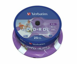 1x25 Verbatim DVD+R Double Layer 8x Speed, printable, 8,5GB