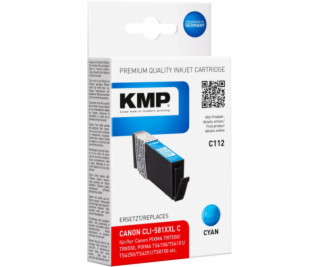 KMP C112 cartridge modra kompatibel s Canon CLI-581XXL