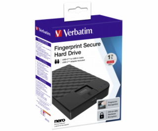 Verbatim Fingerprint Secure  1TB USB 3.1 Gen 1 USB-C 2,5