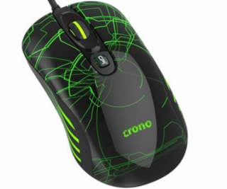 CRONO myš CM636G, laserová, gaming, 800/1600/3200 DPI, LE...
