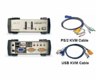 ATEN KVM switch CS-1732BC USB Hub 2PC audio + USB-PS / 2