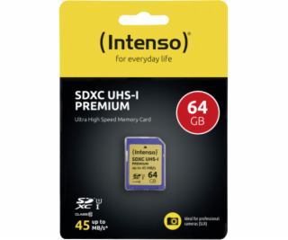 Intenso SDXC karta 64GB Class 10 UHS-I Premium