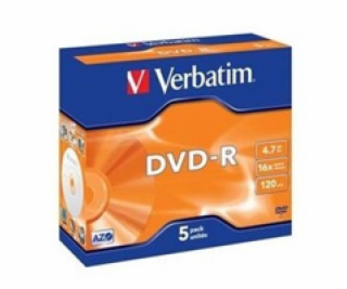 1x5 Verbatim DVD-R 4,7GB 16x Speed, Jewel Case