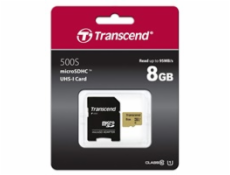 Transcend microSDHC 500S     8GB Class 10 UHS-I U1 + SD adapter