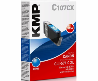 KMP C107CX atram. kazeta azurova komp. s Canon CLI-571 XL C