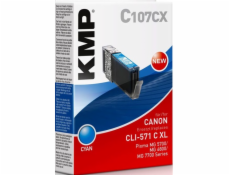 KMP C107CX atram. kazeta azurova komp. s Canon CLI-571 XL C