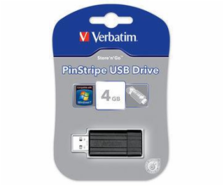 Verbatim Flashdisk 4GB, Store n Go Pinstripe Black 49061