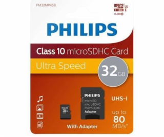 Philips MicroSDHC karta 32GB Class 10 UHS-I U1 incl. adapter